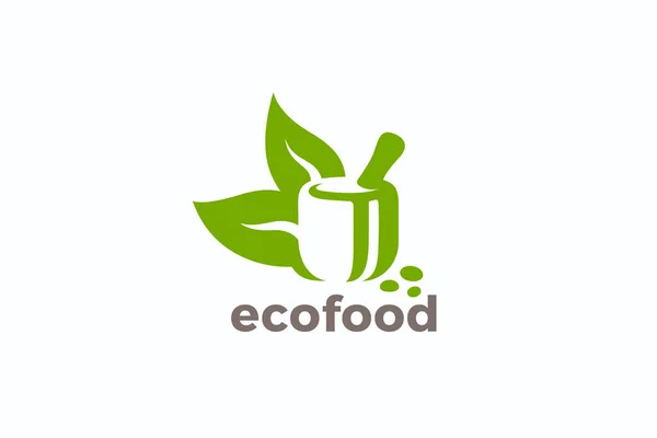 Gesunde Ernährung Logo Vegetarisches Design Vektorschablone Negativer Raumstil — Stockvektor