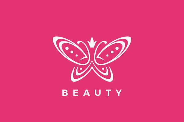 Butterfly Logo Elegant Beauty Fashion Luxury Jewelry Design Vector Template — Stock Vector