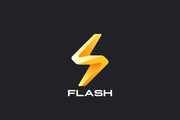 Energy Flash Lightning Bolt Logo Innovative Design Vector Template Power — Stock Vector