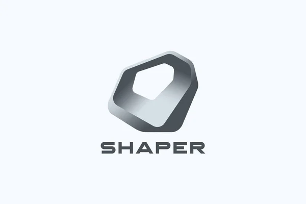 Futurisztikus Absztrakt Shape Logo Design Vector Sablon Építészet Hitech Technology — Stock Vector