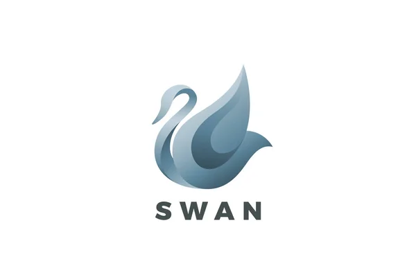 Λογότυπο Swan Bird Luxury Design Style Διάνυσμα Πρότυπο Κομψό Κόσμημα — Διανυσματικό Αρχείο