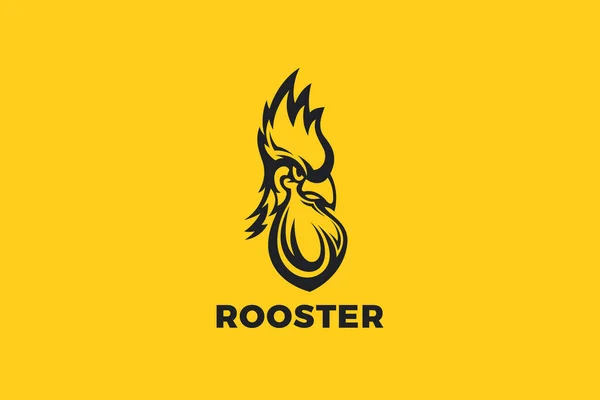Rooster Logo Head Vintage Style Design Vector Sablon Csirketenyésztés Logotípusa — Stock Vector