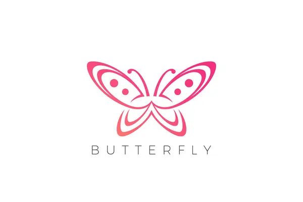 Logo Mariposa Elegante Belleza Moda Joyas Lujo Diseño Plantilla Vectorial Vector De Stock