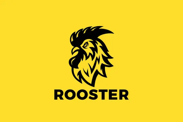 Rooster Logo Head Vintage Style Design Vector Sablon Csirketenyésztés Logotípusa — Stock Vector