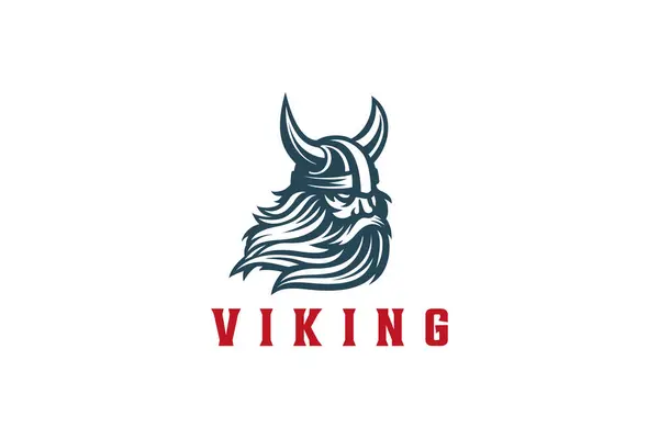 Viking Head Sisak Logo Warrior Gravírozás Design Vector — Stock Vector