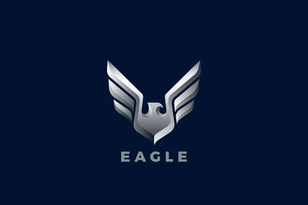Eagle Wings Λογότυπο Μεταλλικό Vintage Luxury Heraldic Design Style Διάνυσμα Royalty Free Εικονογραφήσεις Αρχείου