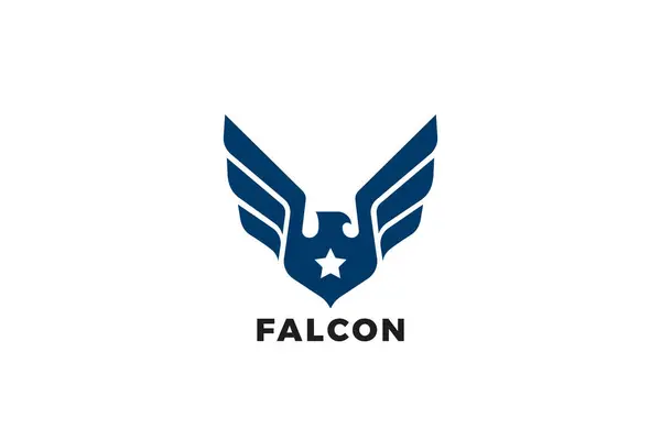 Eagle Wings Logo Vintage Luxury Heraldic Design Style Vector Falcon — Stock Vector