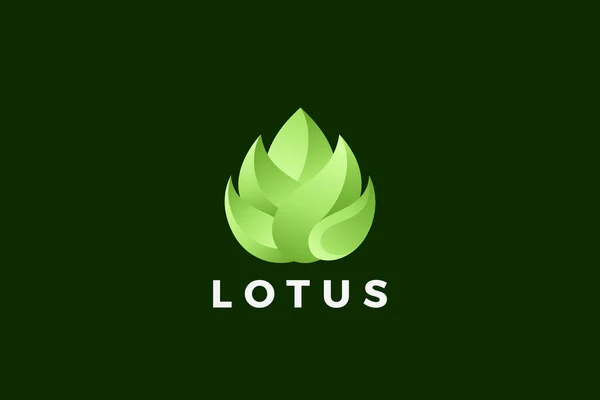 Lotus Blomma Logo Yoga Spa Cosmetics Design Vector — Stock vektor