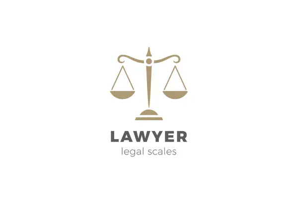 Адвокатські Ваги Логотип Правовий Захист Векторний Шаблон — стоковий вектор