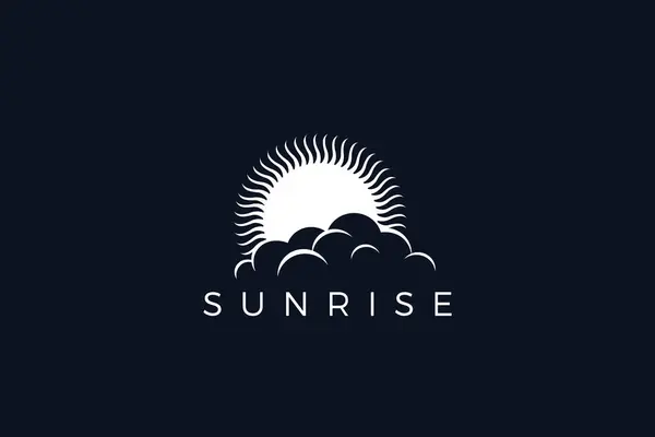 Sun Cloud Logo Vintage Design Vektor Logotyp Konzept Für Sonnenscheinabzeichen — Stockvektor