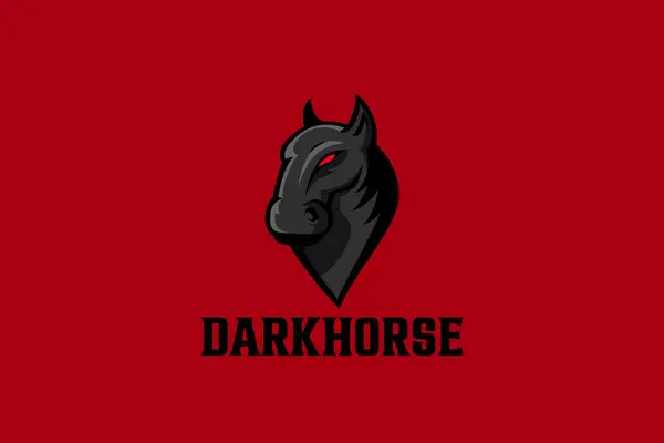 Black Hell Horse Logo Evil Design Vektor — Stock Vector