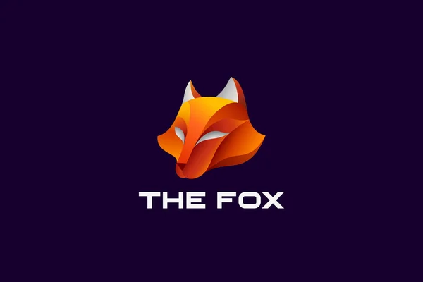 Фокс Логотип Голова Дизайн Обличчя Вектор Ліцензійні Стокові Ілюстрації