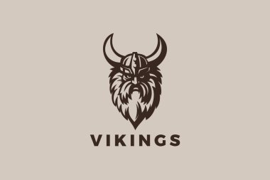 Viking Başı Logo Savaşçısı Tasarım Vector Biçimi