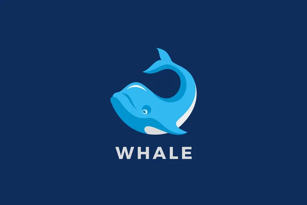 Wal Logo Abstrakt Happy Fish Design Vektorvorlage — Stockvektor