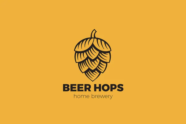 Hop Logo Gravura Design Estilo Vector Cerveja Modelo Cervejaria Vetores De Stock Royalty-Free