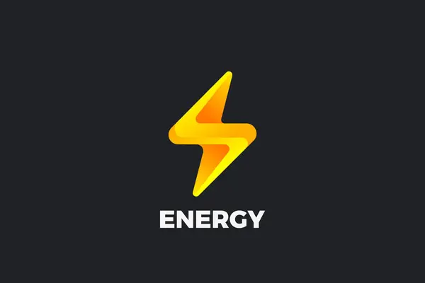 Векторный Шаблон Логотипа Energy Flash Lightning Bolt Технология Зарядки Аккумуляторов Стоковый вектор