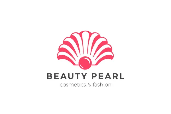 Muschel Logo Shell Perle Hochzeit Luxus Mode Design Stil Vector lizenzfreie Stockillustrationen