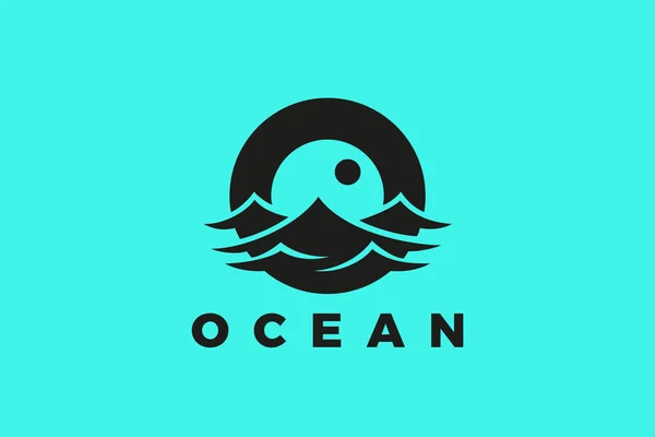 Ocean Sean Letter Дизайн Логотипу Векторний Шаблон Піктограма Концепції Курортних Ліцензійні Стокові Ілюстрації