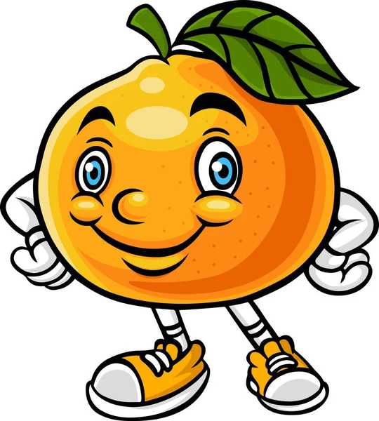 Illustration Cute Orange Cartoon Mascot Character — Wektor stockowy