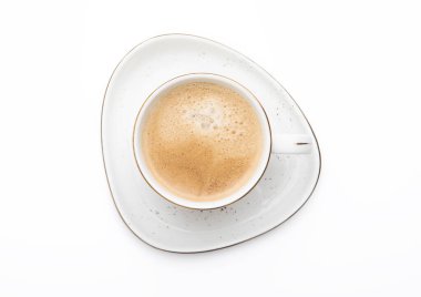 Lüks porselen, beyaz üzerine taze kremalı kahve..