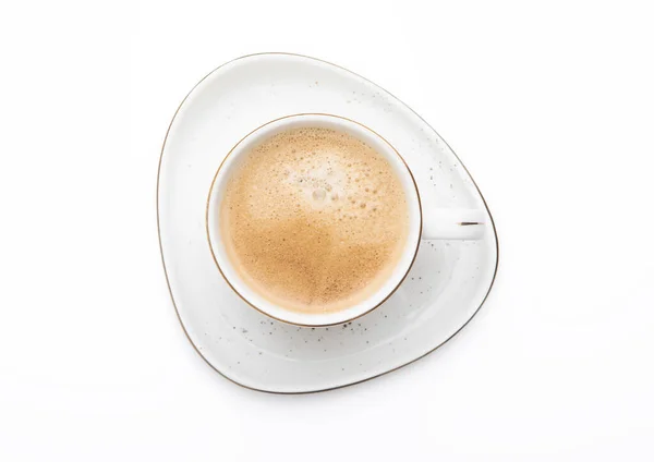 Luxury Porcelain Cup Fresh Creamy Coffee White — Stock Photo, Image