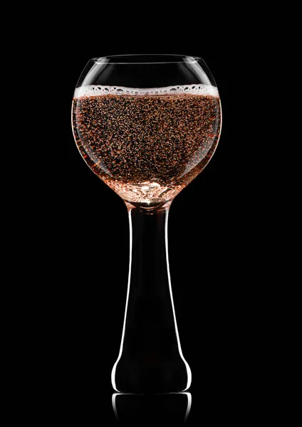 Balloon Pink Rose Champagne Glass Black —  Fotos de Stock