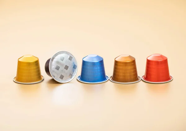 Various Taste Color Coffee Capsules Pods Aroma Natural Organic Coffee — Stok fotoğraf