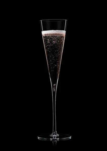 Elegantes Luxusglas Mit Rosa Rose Champagner Mit Blasen — Stockfoto
