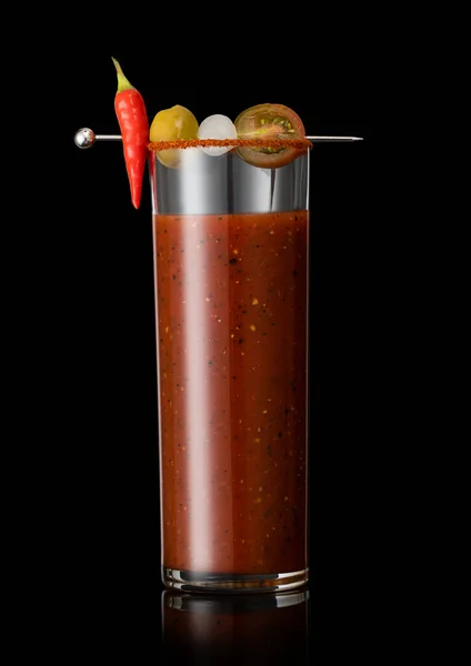 Bloody Mary Cocktail Mix Com Pimenta Preta Aipo Preto Com — Fotografia de Stock