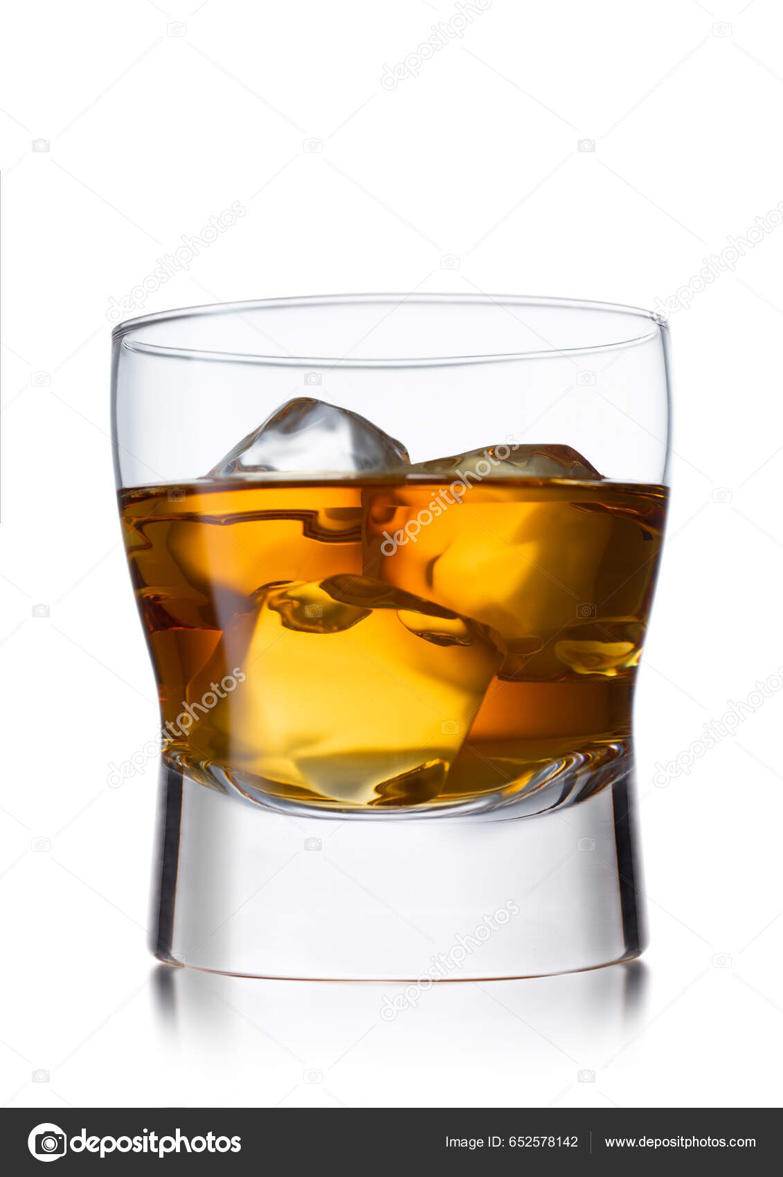Large Glass Whiskey Ice Cubes White Stock Photo by ©DenisMArt 652578142