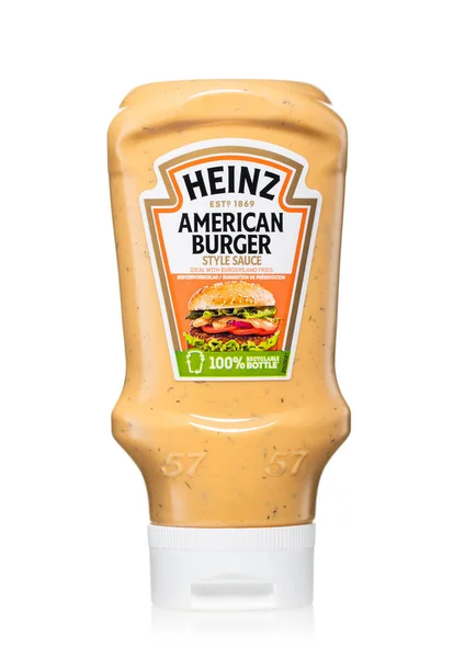 Londra Aprile 2023 Bottiglia Salsa Heinz American Burger Bianco Ideale — Foto Stock