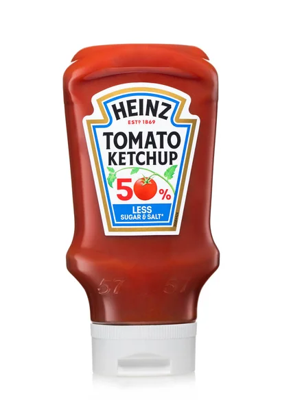 Londen April 2023 Heinz Ketchup Procent Minder Zout Suiker Wit — Stockfoto