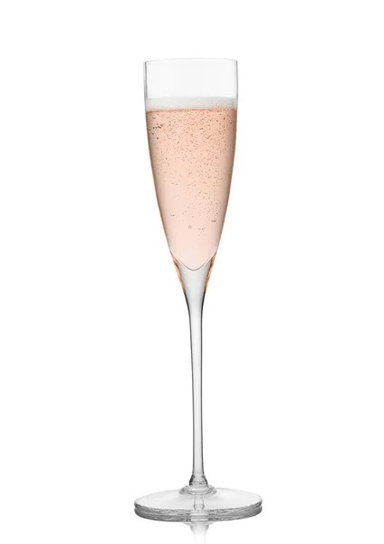ホワイトにピンクローズシャンパンと高級クリスタルガラス — ストック写真