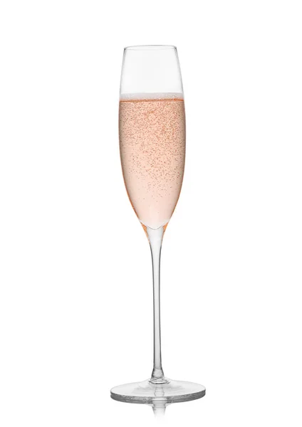 Original Glass Pink Rose Champagne White — Stock Photo, Image