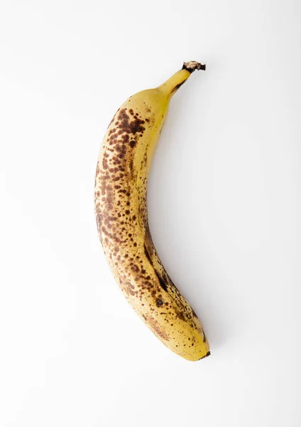 Very Fresh Banana Dark Brown Spots White — Stock Photo, Image