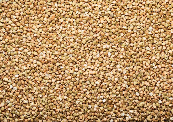 Green Raw Healthy Organic Buckwheat Grain Seeds Textured Background — Stock Photo, Image