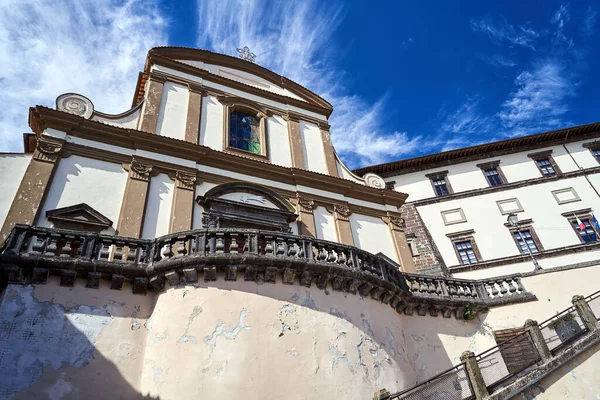 Fachada Edifício Histórico Com Degraus Pedra Cidade Gradoli Itália — Fotografia de Stock