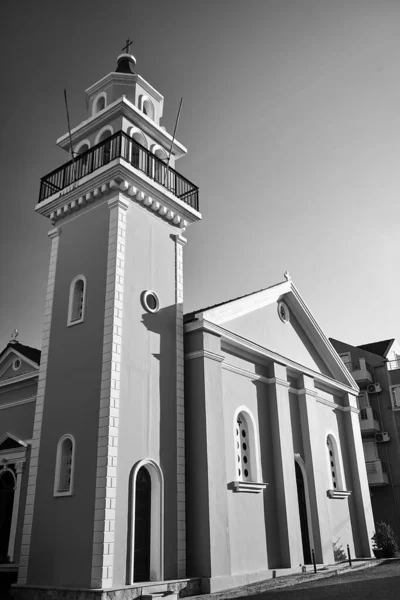 Ortodoxní Kostel Městě Lixouri Ostrově Kefalonia Řecku Monochromatický — Stock fotografie