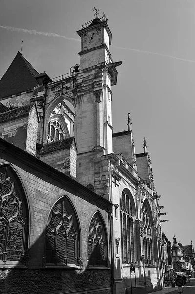 Pietra Gargoyle Torretta Facciata Gotica Della Chiesa Medievale Troyes Francia — Foto Stock
