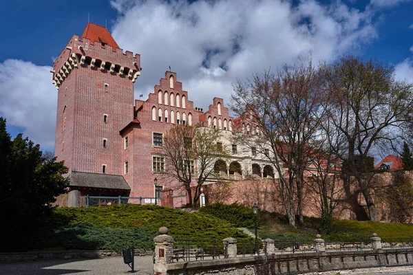 Tour Brique Rouge Reconstruit Château Royal Poznan Pologne — Photo
