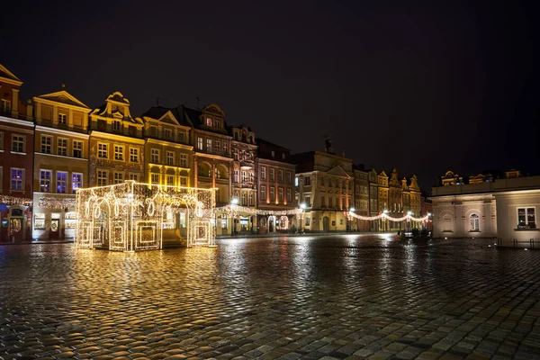 Place Vieux Marché Avec Des Maisons Historiques Des Décorations Noël — Photo
