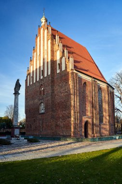 facade of a medieval, historic church  in Poznan, Poland