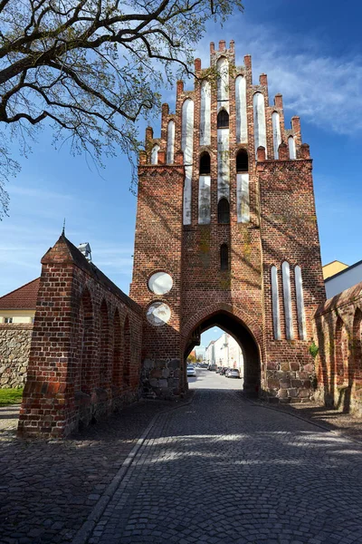 Brama Miejska Średniowieczne Fortyfikacje Neuebrandemburgu Niemczech — Zdjęcie stockowe