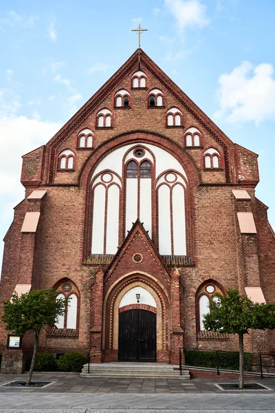 Fasad Den Historiska Kyrkan Staden Prenzlau Tyskland — Stockfoto
