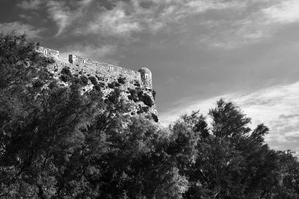 Fortificaciones Piedra Una Fortaleza Veneciana Ciudad Rethymno Isla Creta Grecia —  Fotos de Stock