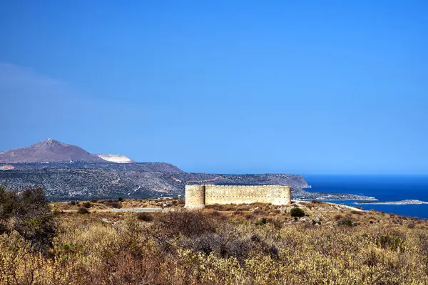 Steinmurer Det Tyrkiske Aptera Slottet Den Greske Øya Kreta Hellas – stockfoto