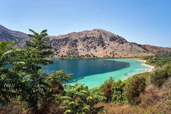 stock image Natural freshwater Kourna Lake on the island of Crete, Greece