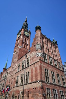  Polonya 'nın Gdansk kentindeki tarihi belediye binası.