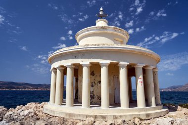 Yunanistan 'ın Kefalonia adasındaki tarihi St. Theodora deniz feneri