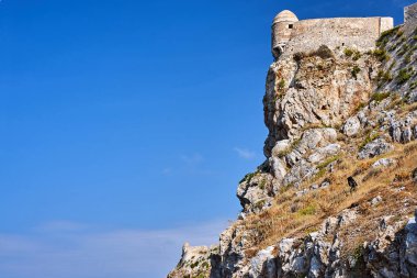 Yunanistan 'ın Girit adasındaki Venedik kalesinin taş tahkimatları